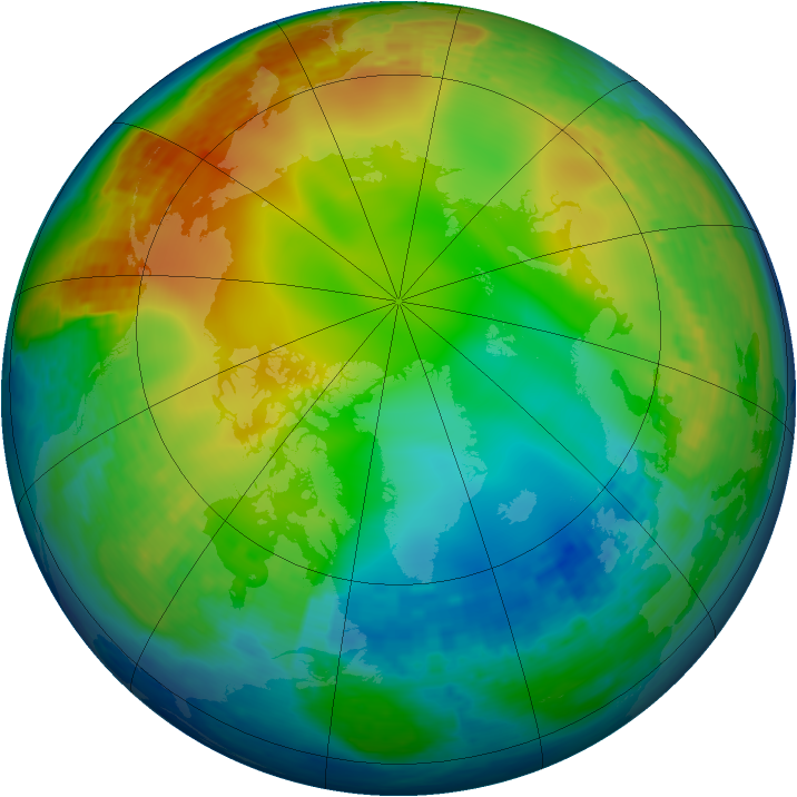 Arctic ozone map for 23 December 2001